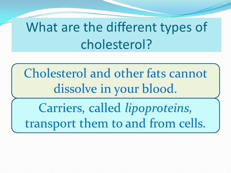 What are the different types of cholesterol.