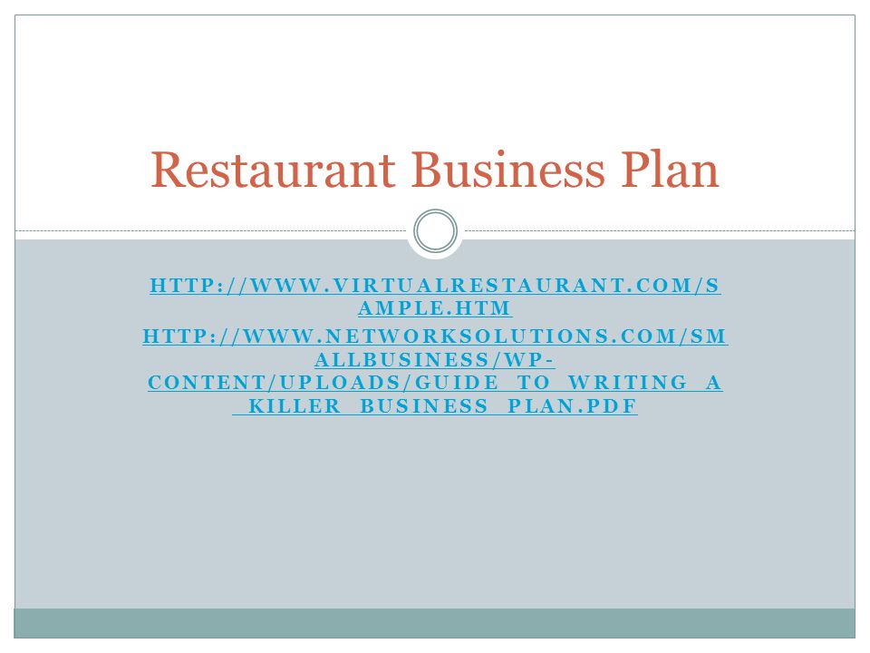 Presentation restaurant business plan