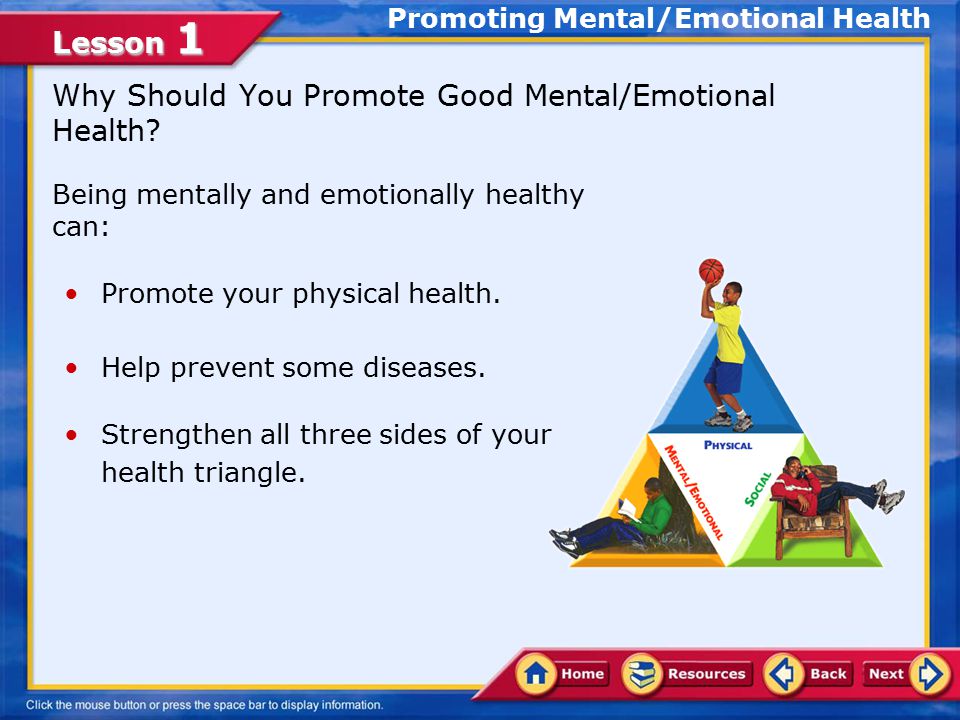 Lesson 1 Personality and Behavior Different factors affect your levels of physical and mental/emotional health.