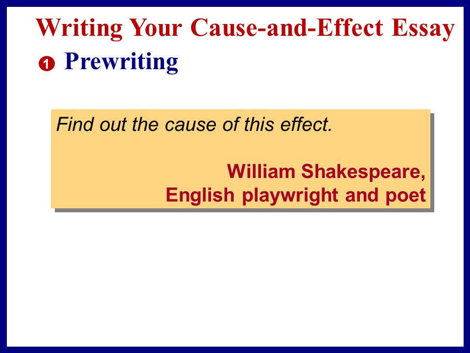 Write A Cause And Effect Essay