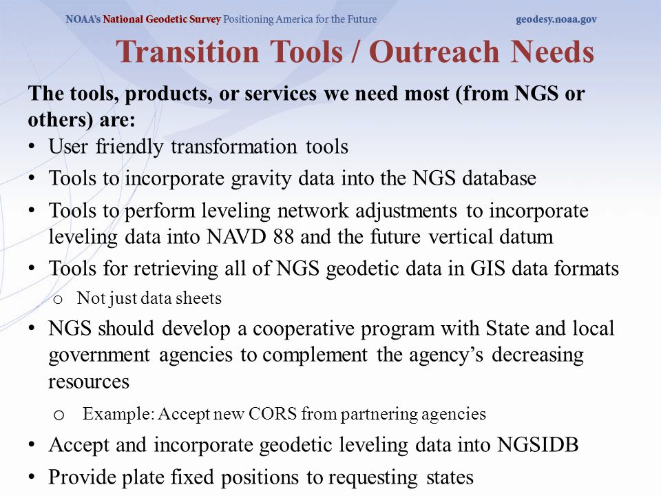 feedback on the new datums 2015 geospatial summit april 13 to 14 ngs data sheets