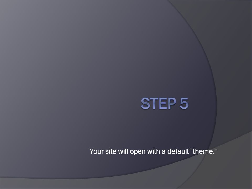 Your site will open with a default theme.