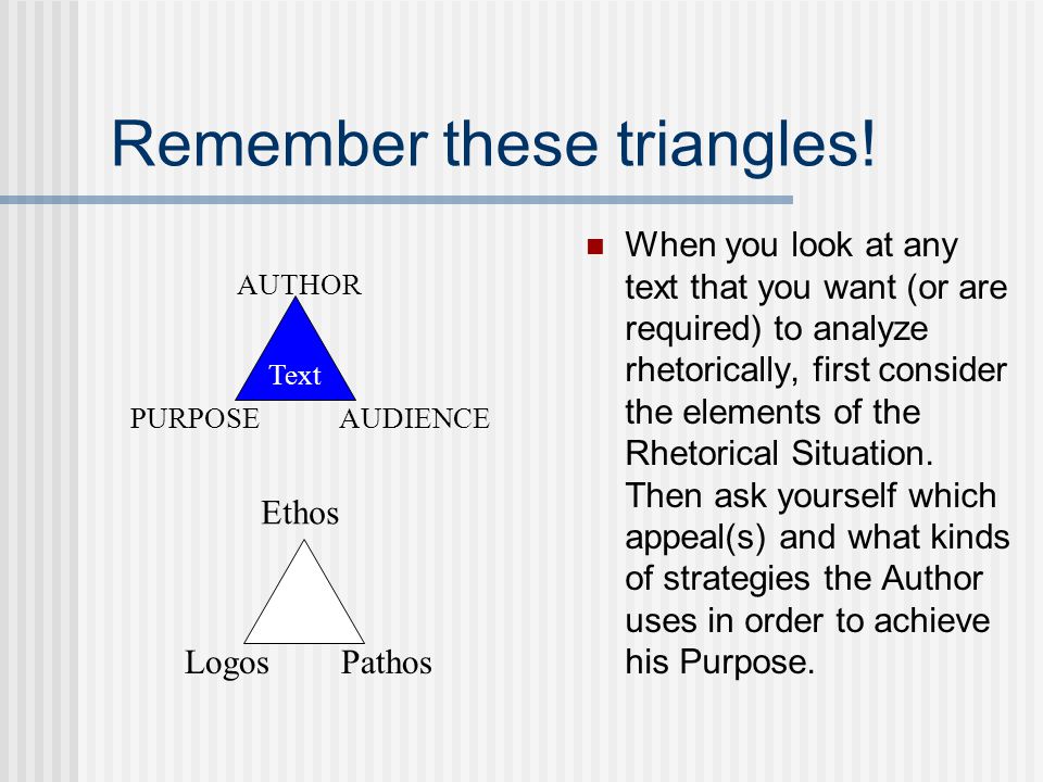 Remember these triangles.