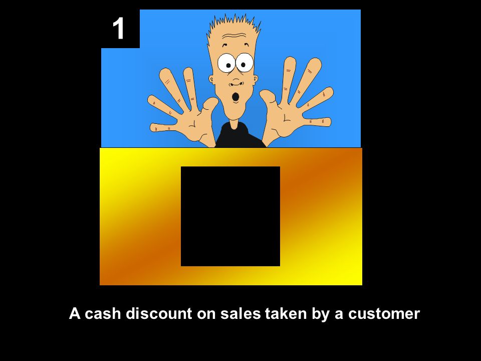 1 A cash discount on sales taken by a customer