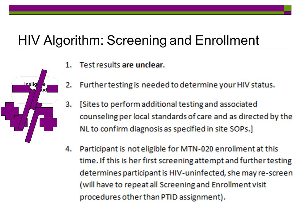 HIV Algorithm: Screening and Enrollment