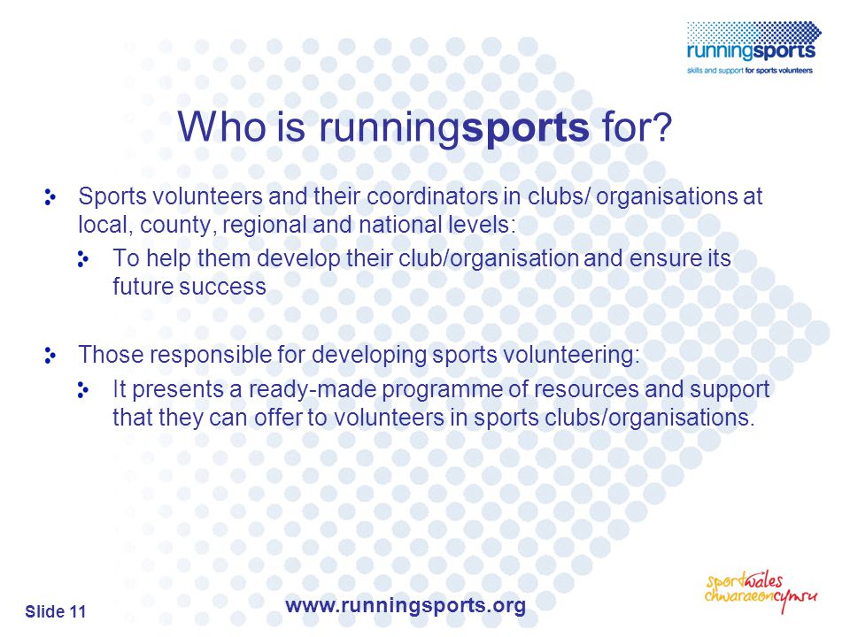 Slide 11 Who is runningsports for .