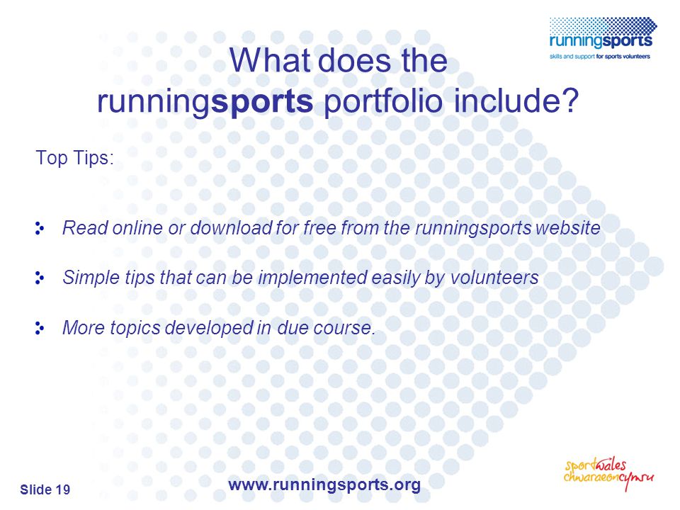 Slide 19 What does the runningsports portfolio include.