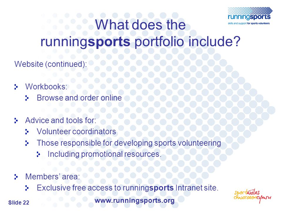 Slide 22 What does the runningsports portfolio include.