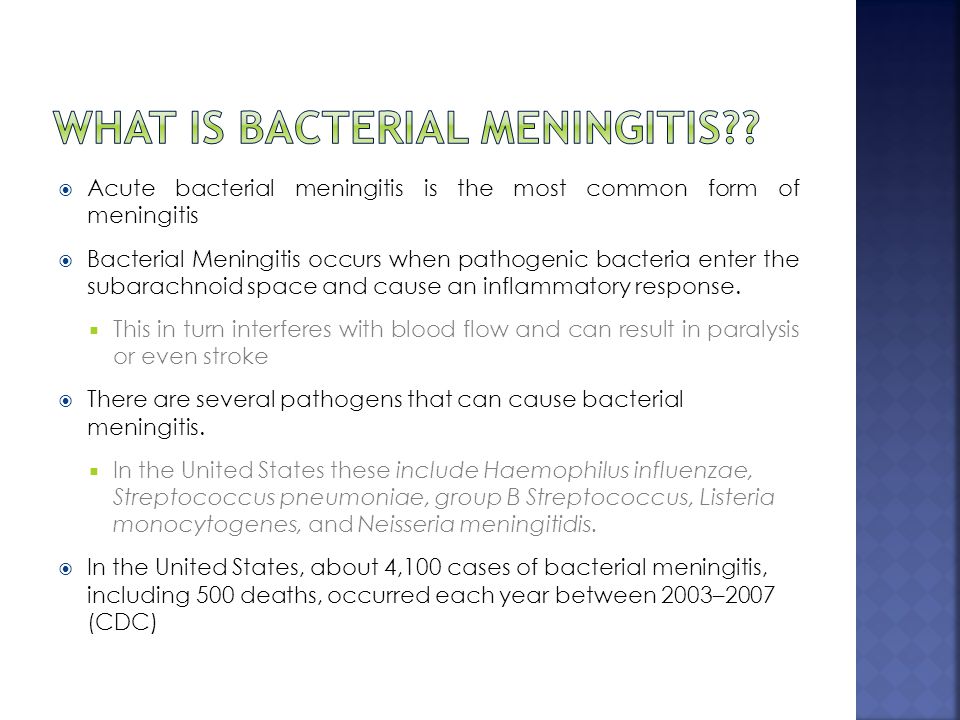 The effective treatment for patients with bacterial meningitis