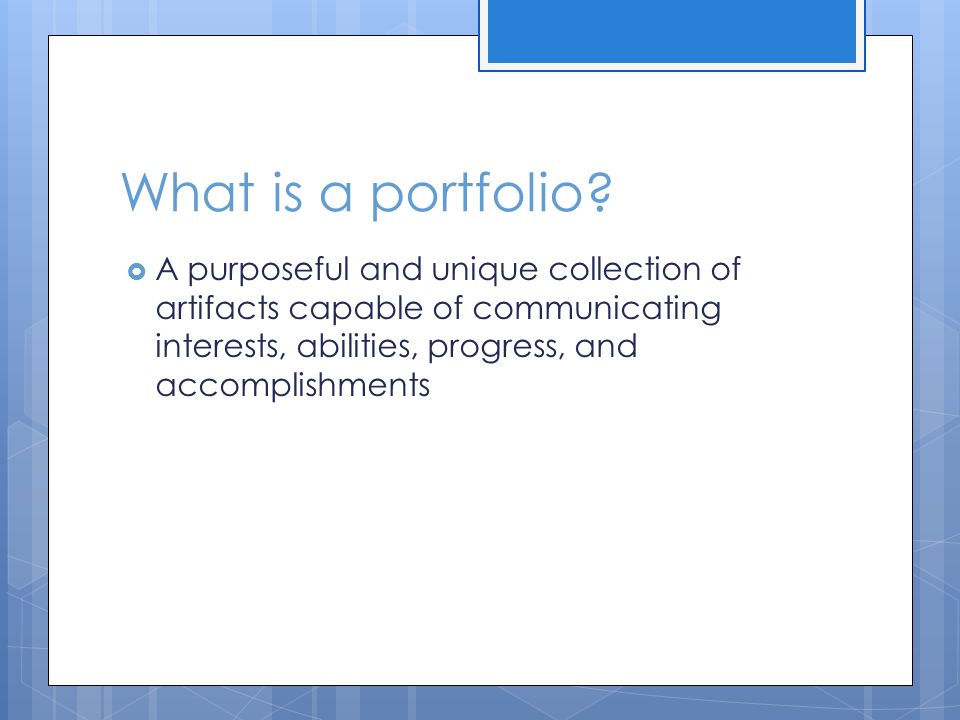 What is a portfolio.
