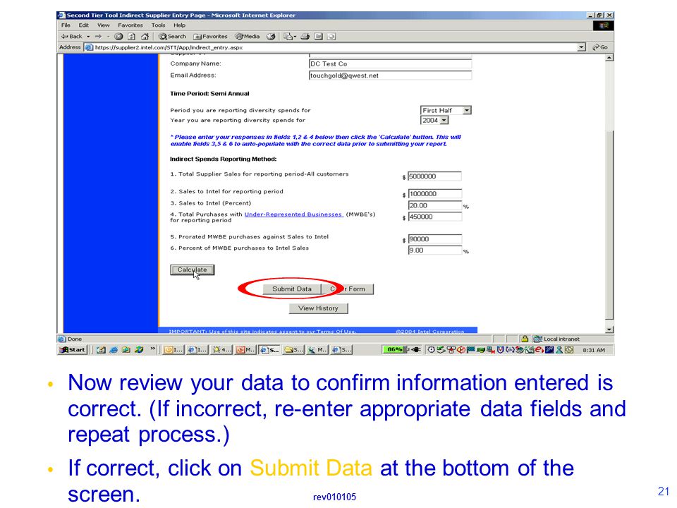 rev  Now review your data to confirm information entered is correct.