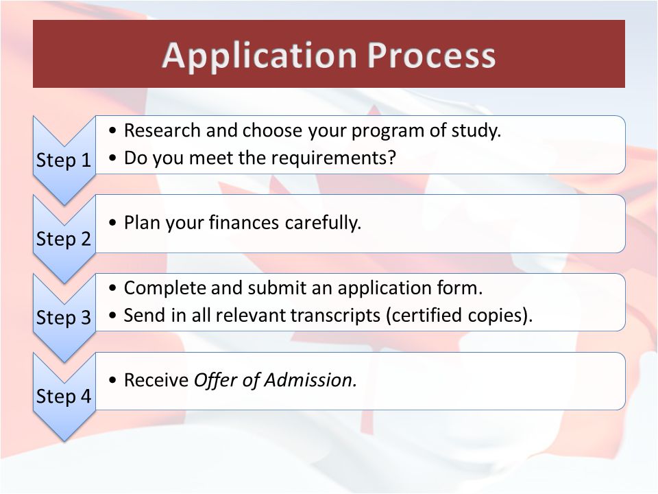 Step 1 Research and choose your program of study. Do you meet the requirements.