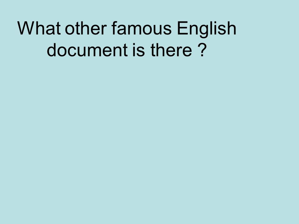What other famous English document is there