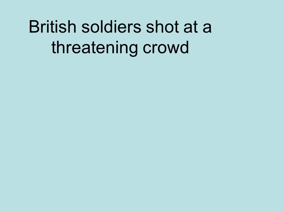 British soldiers shot at a threatening crowd