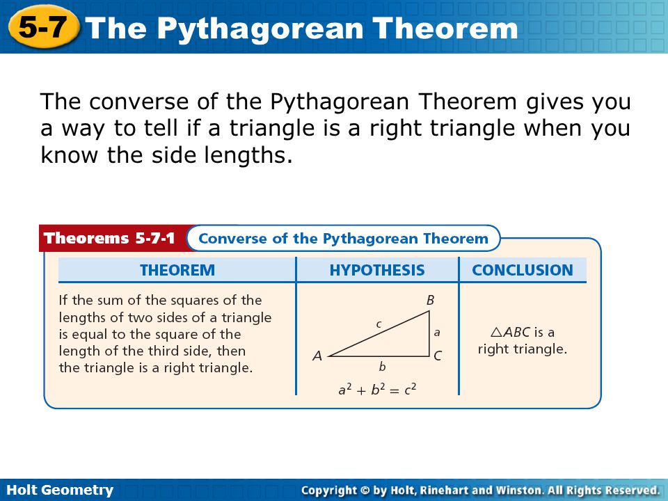 The Pythagorean Theorem Assignment