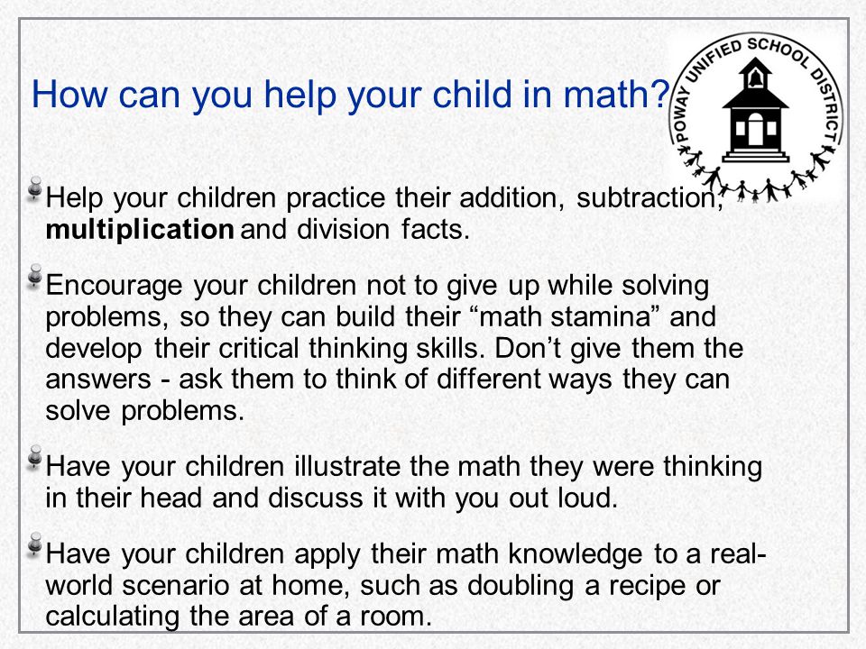 How can you help your child in math.