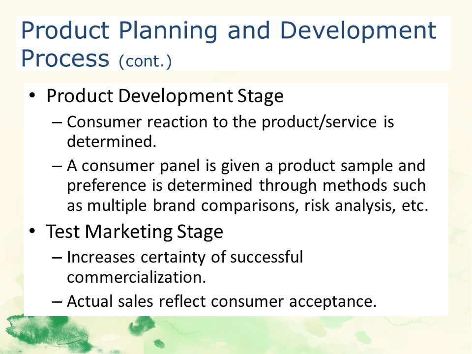 product and service planning