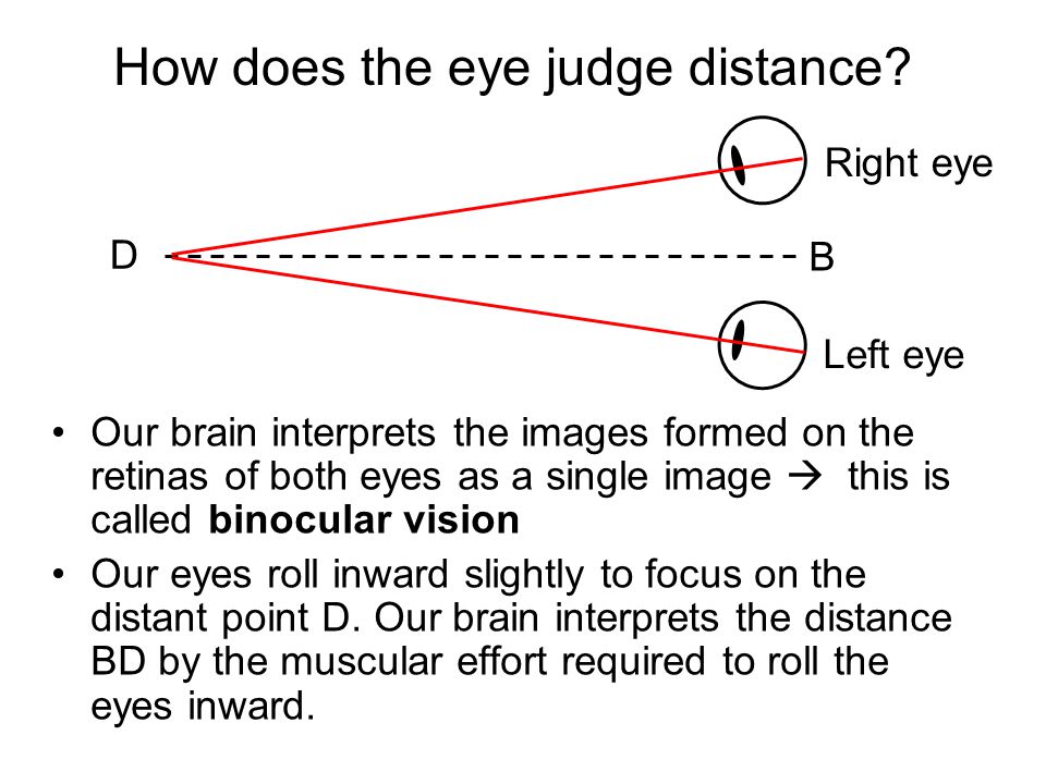 How does the eye judge distance.