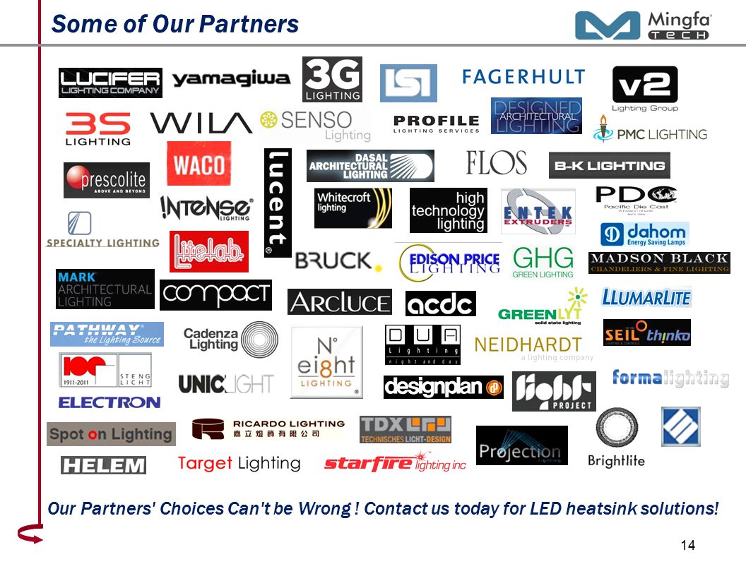 14 Some of Our Partners Our Partners Choices Can t be Wrong .
