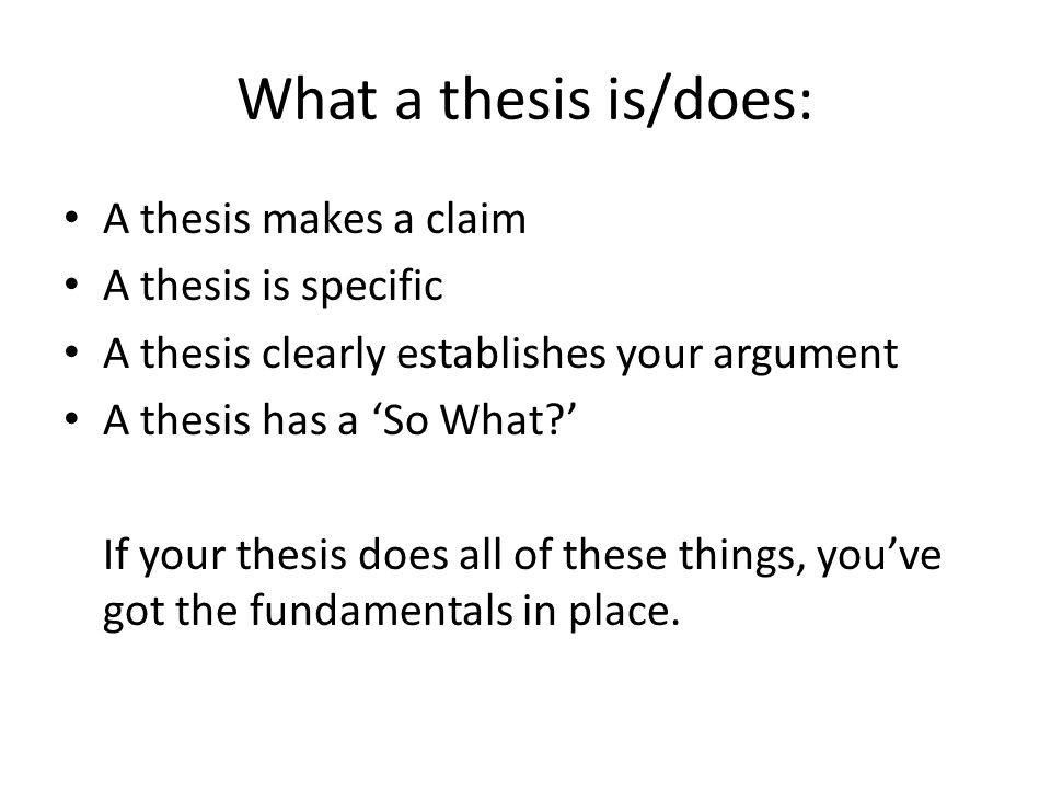 What A Thesis