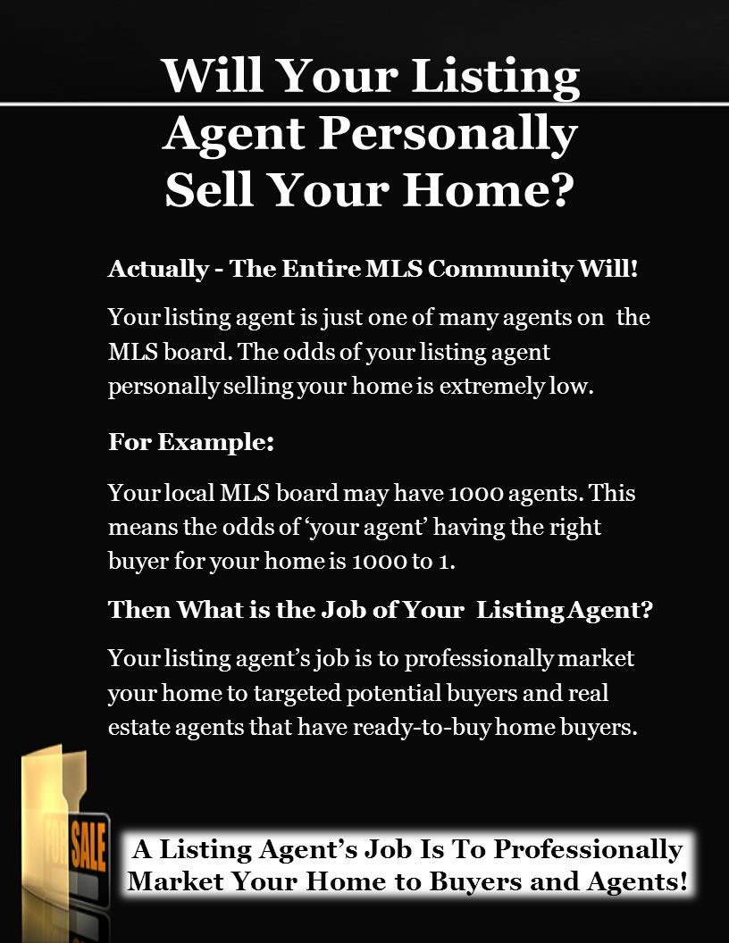 Will Your Listing Agent Personally Sell Your Home.