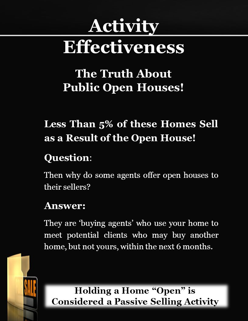 Activity Effectiveness The Truth About Public Open Houses.