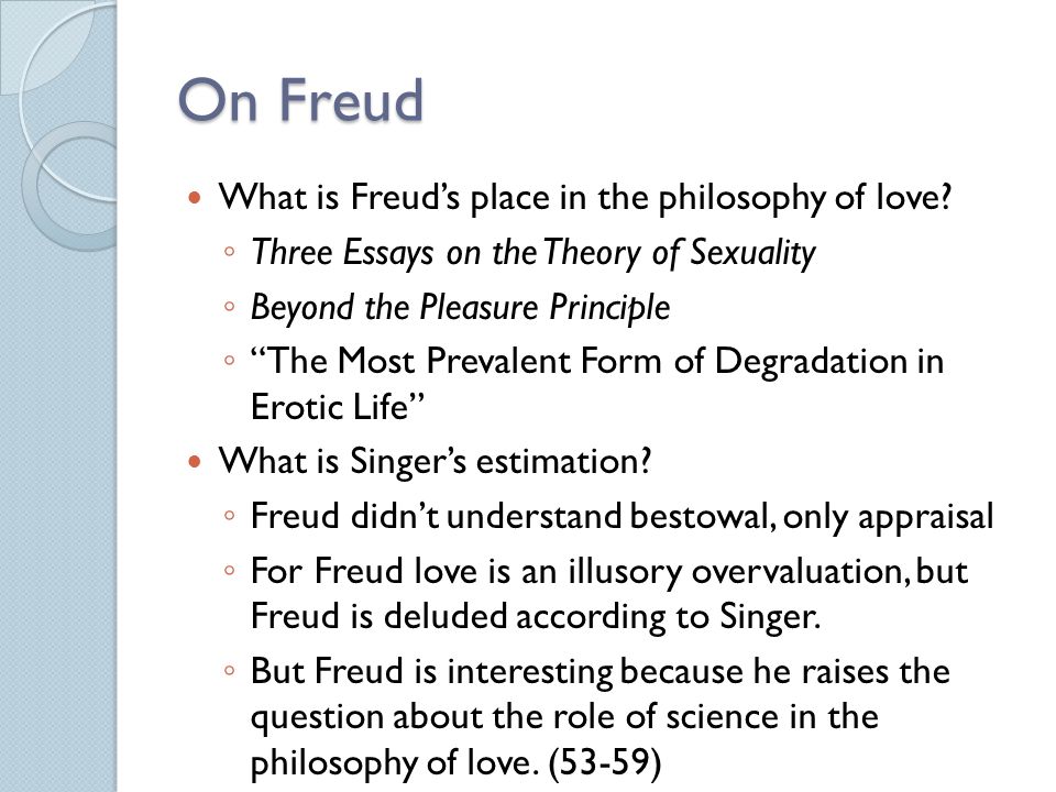 Sigmund freud papers about love and sex
