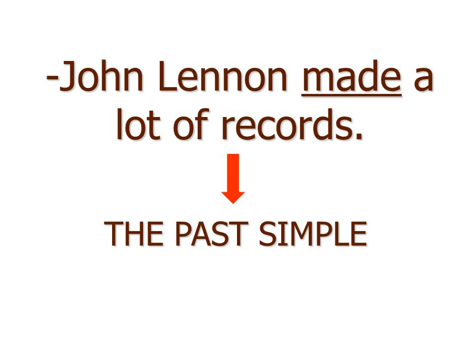 -John Lennon made a lot of records. THE PAST SIMPLE