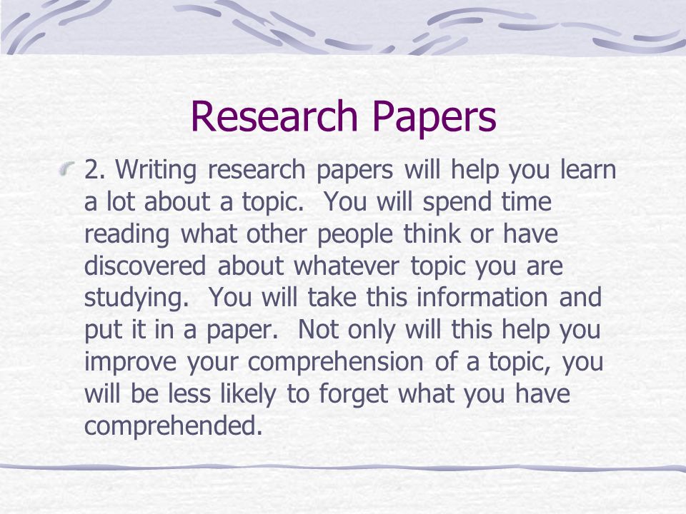Need A Research Paper