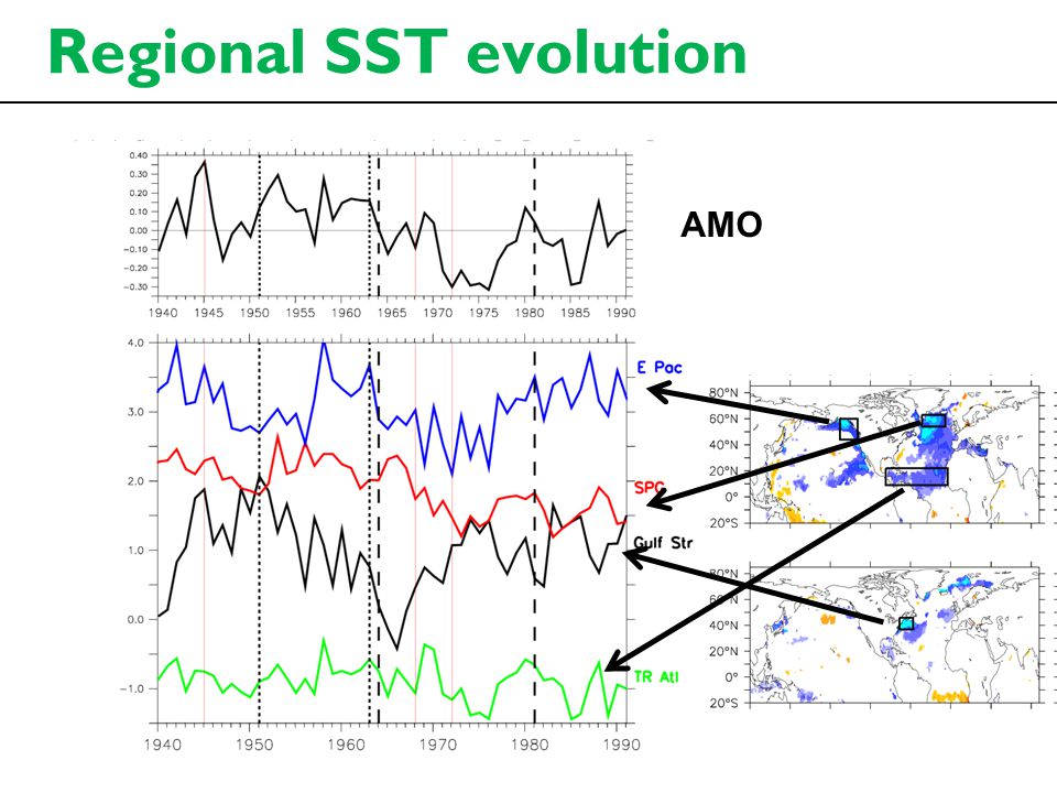 Regional SST evolution AMO