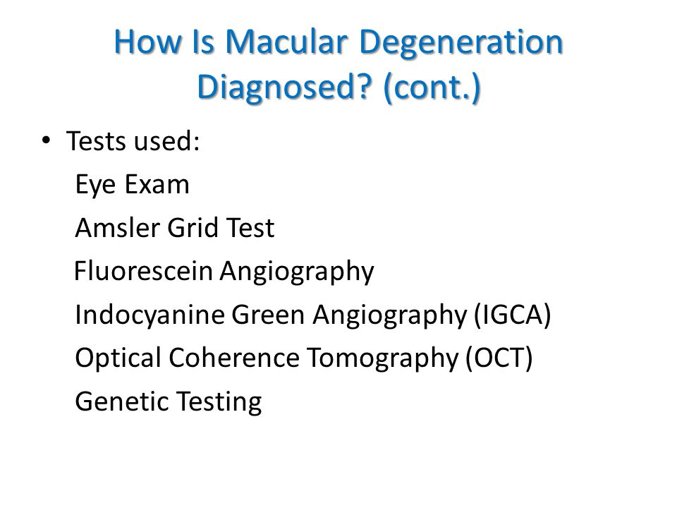 How Is Macular Degeneration Diagnosed.