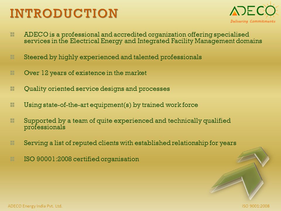 ISO 9001:2008ADECO Energy India Pvt. Ltd.