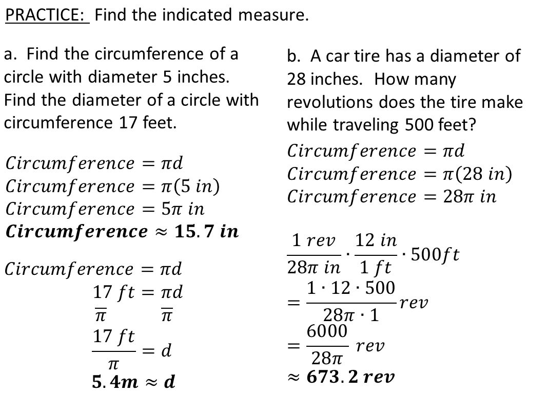 PRACTICE: Find the indicated measure. a.