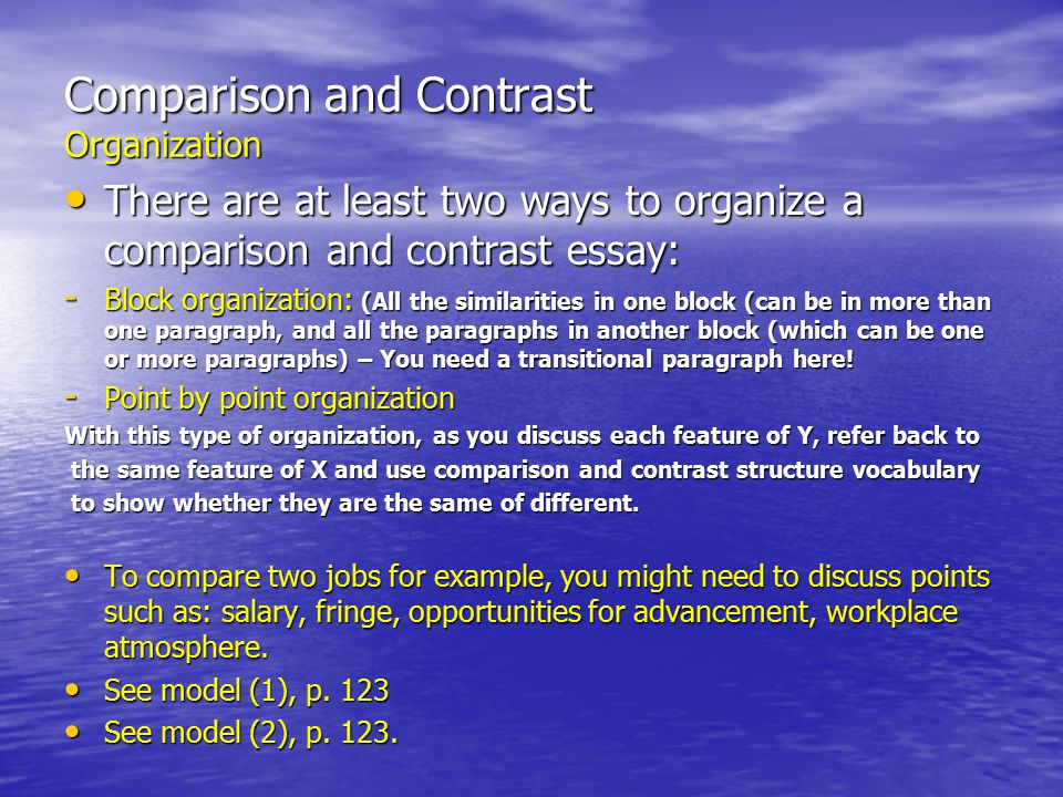 Starting A Compare And Contrast Essay