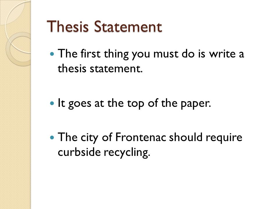 Thesis statement paragraph outline