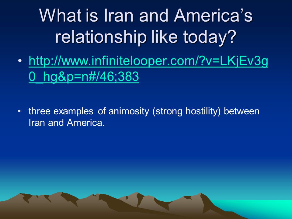 What is Iran and America’s relationship like today.