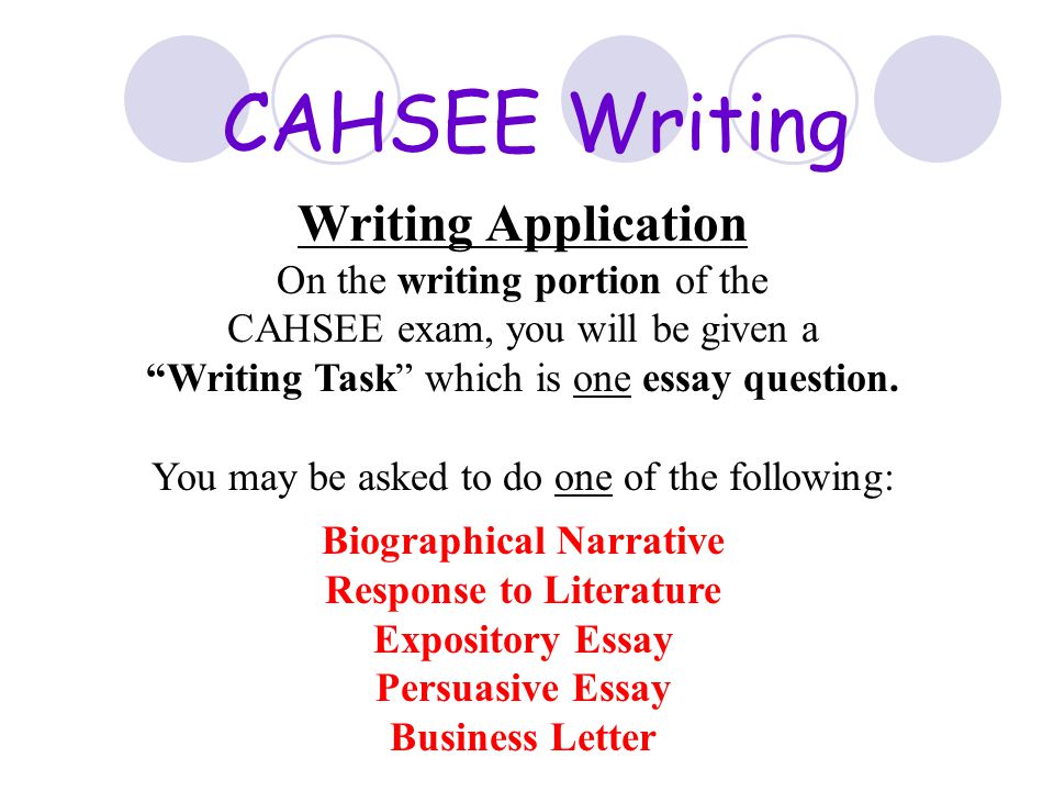 Cahsee english essay topics