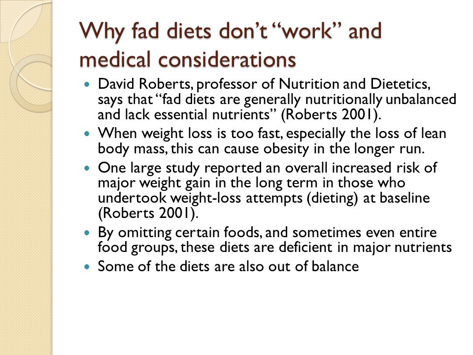 Fad Diets That Don T Work