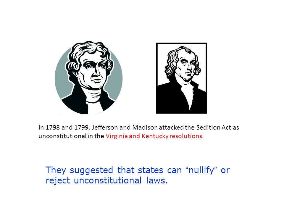 They suggested that states can nullify or reject unconstitutional laws.
