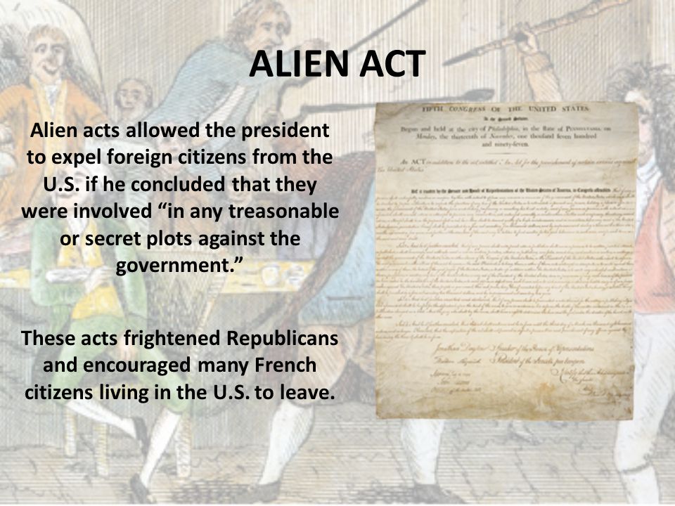 SEDITION ACT This background depicts a fight in congress over the Sedition and Alien Acts.