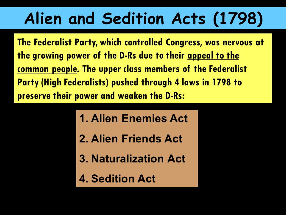 alien and sedition act 4 “we humbly conceive the spirit of american liberty breathes a different air, from this law” petition from aliens residing in lancaster county, pennsylvania, january 4, 1802. alien and sedition act 4 “we humbly conceive the spirit of american liberty breathes a different air, from this law” petition from aliens residing in lancaster county, pennsylvania, january 4, 1802.