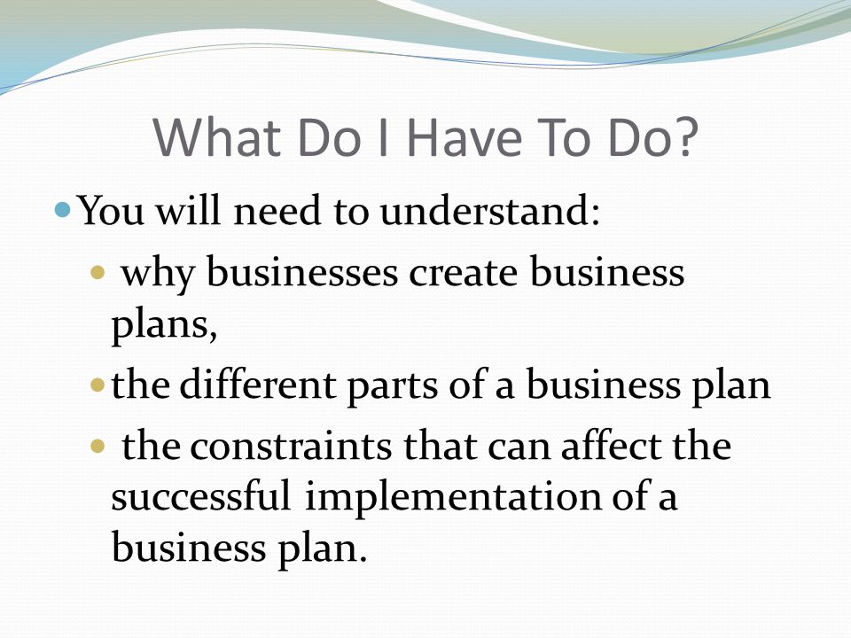 Parts Of Business Plan