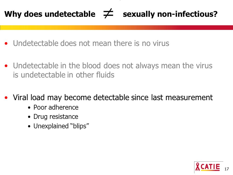 17 Why does undetectable sexually non-infectious.