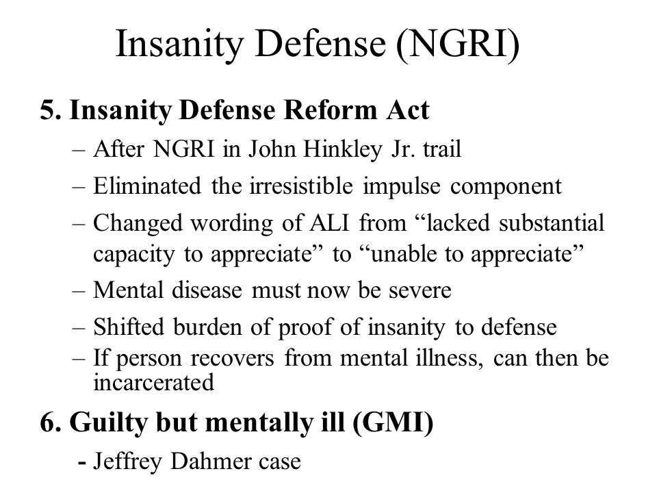 term paper on legal insanity defense Criminology term papers (paper 8052) on insanity as a defense : insanity as a defense the insanity defense is a defense that is used in the courts to say the defendant was not aware of what they were do. term paper on legal insanity defense Criminology term papers (paper 8052) on insanity as a defense : insanity as a defense the insanity defense is a defense that is used in the courts to say the defendant was not aware of what they were do.
