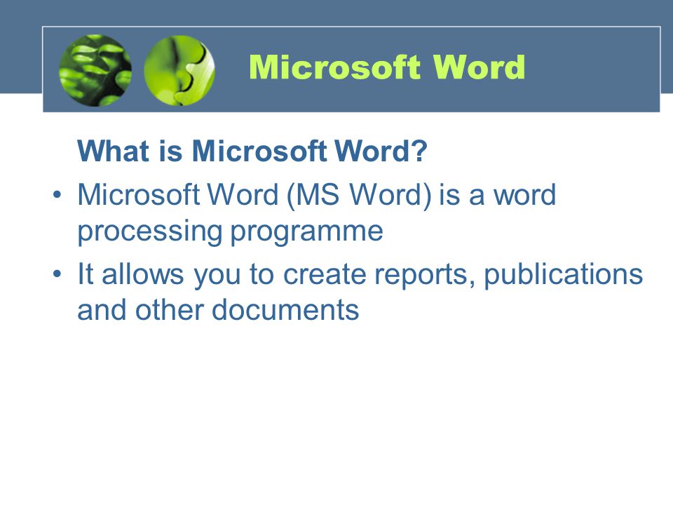 Microsoft Word What is Microsoft Word.