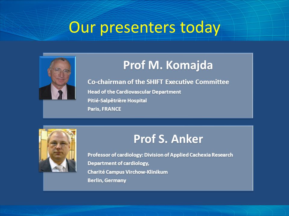 Our presenters today Prof M.