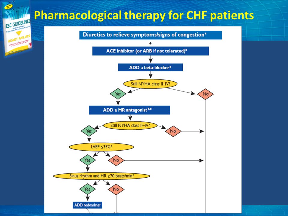 Pharmacological therapy for CHF patients