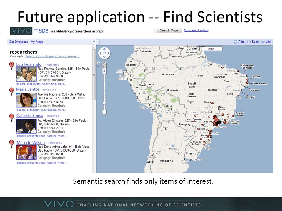 Future application -- Find Scientists Semantic search finds only items of interest.