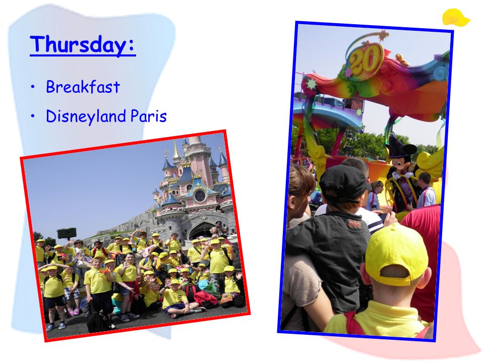 Thursday: Breakfast Disneyland Paris