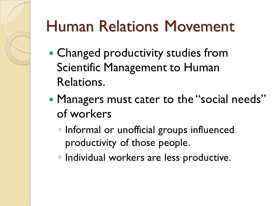 human relations movement human relations movement